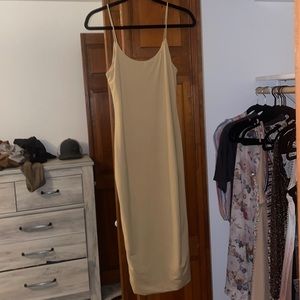 Medium champagne dress pinkblush brand. Could be maternity, bump friendly. NWT